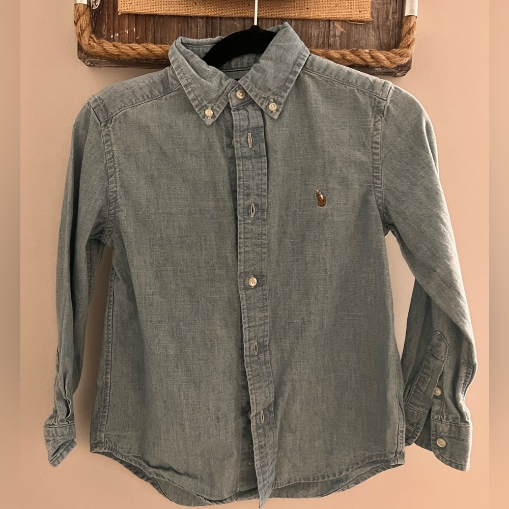 Ralph Lauren Denim blue Like Dressy Long Sleeve Shirt, sz 5; pristine condition